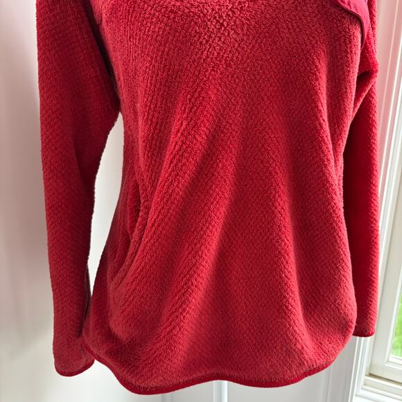 Patagonia Re-Tool Snap T Red Small Quarter Button Sweater Women's Shacket - Picture 3 of 7